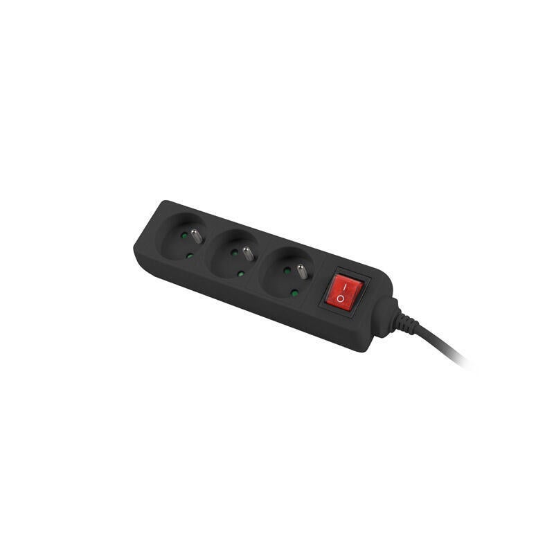 Lanberg ps1-03e-0300-bk multiprise 3m noir 3x 230v pl avec interrupteur automatique, enti�rement en cuivre - 4