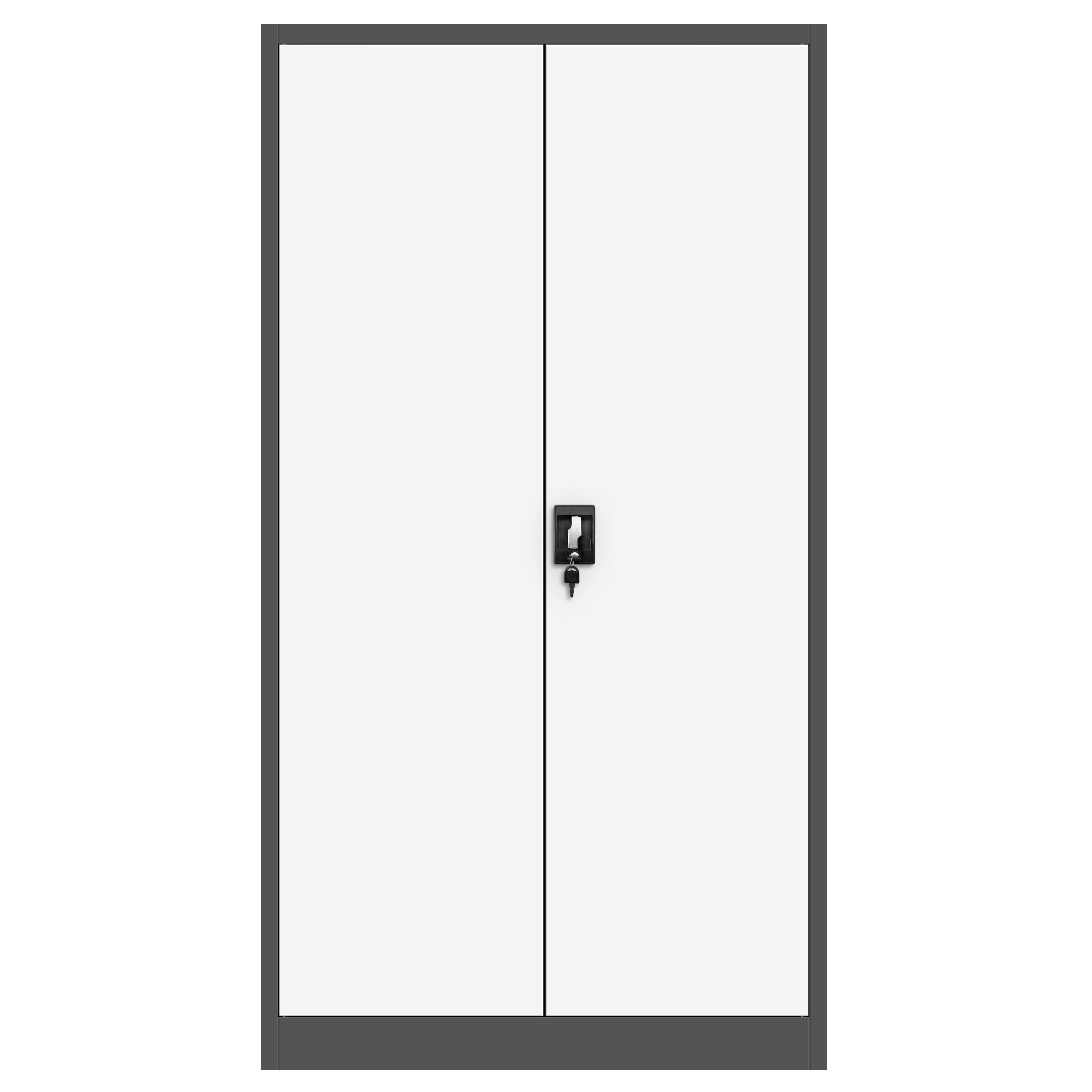 Armoire de Bureau de Rangement Métallique 4 étagères réglables 195 cm x 90 cm x 40 cm Anthracite-Blanc - 3