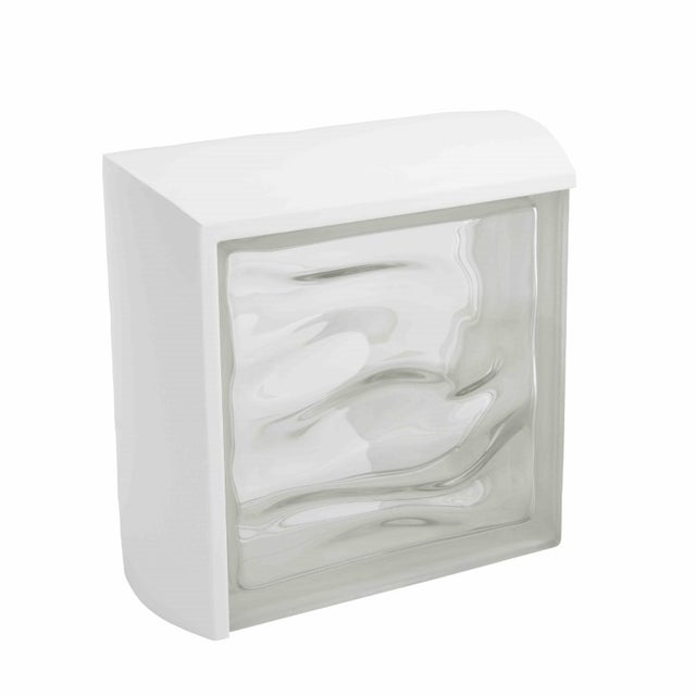 Perfil curvo em alumínio lacado branco para acabamento em bloco de vidro | Dimensões: 200x8,5x0,8cm | Unidade de venda: 1 perfil de 200 cm
