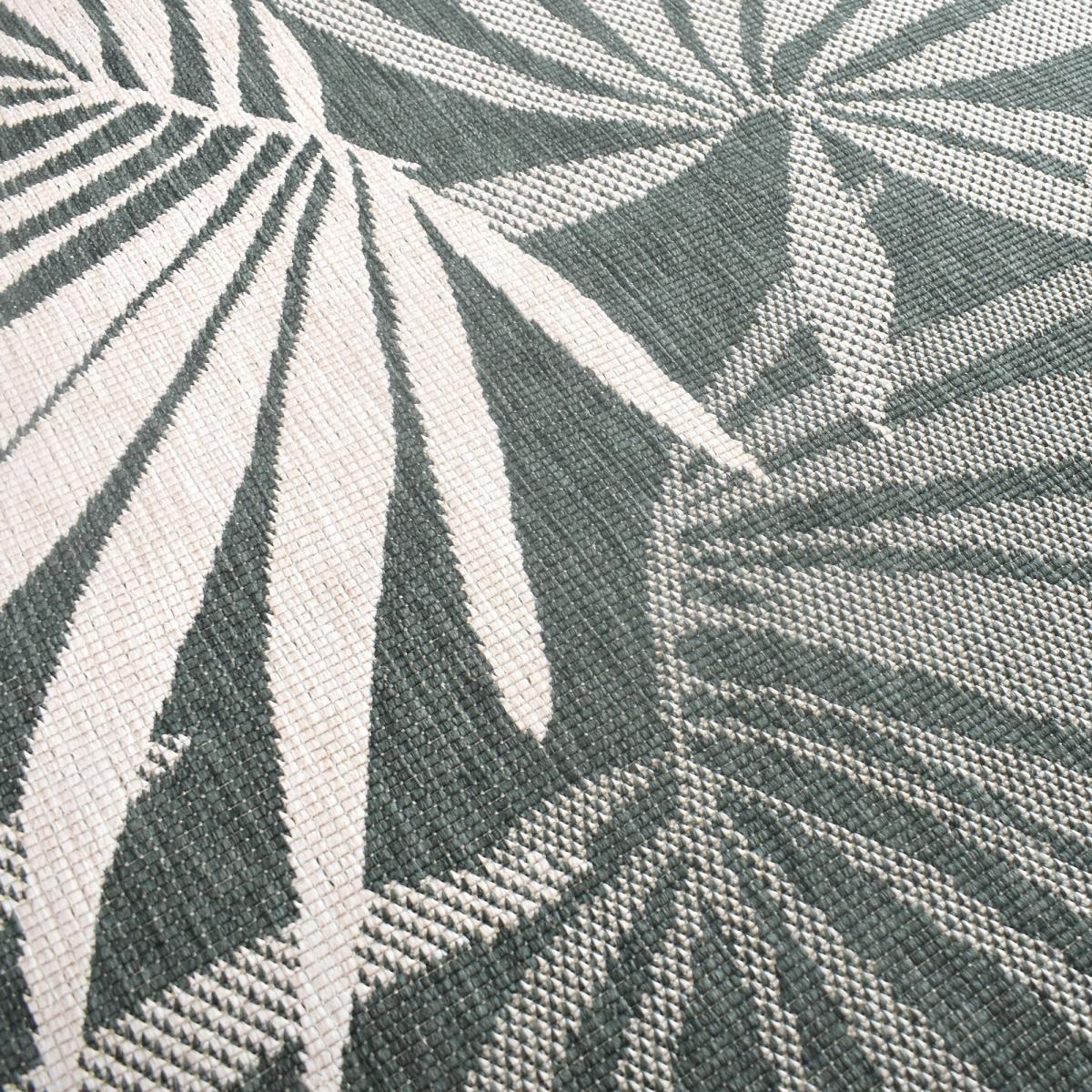 Tapis extérieur, kilim reversible 120x170 LYN2 AM REVERSIBLE vert et crème - 6