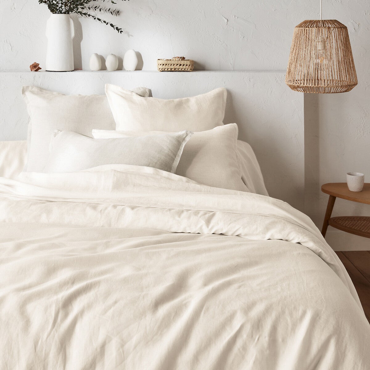 Housse de couette en lin lavé, Linot - Ecru - 240 x 220 cm | Leroy Merlin