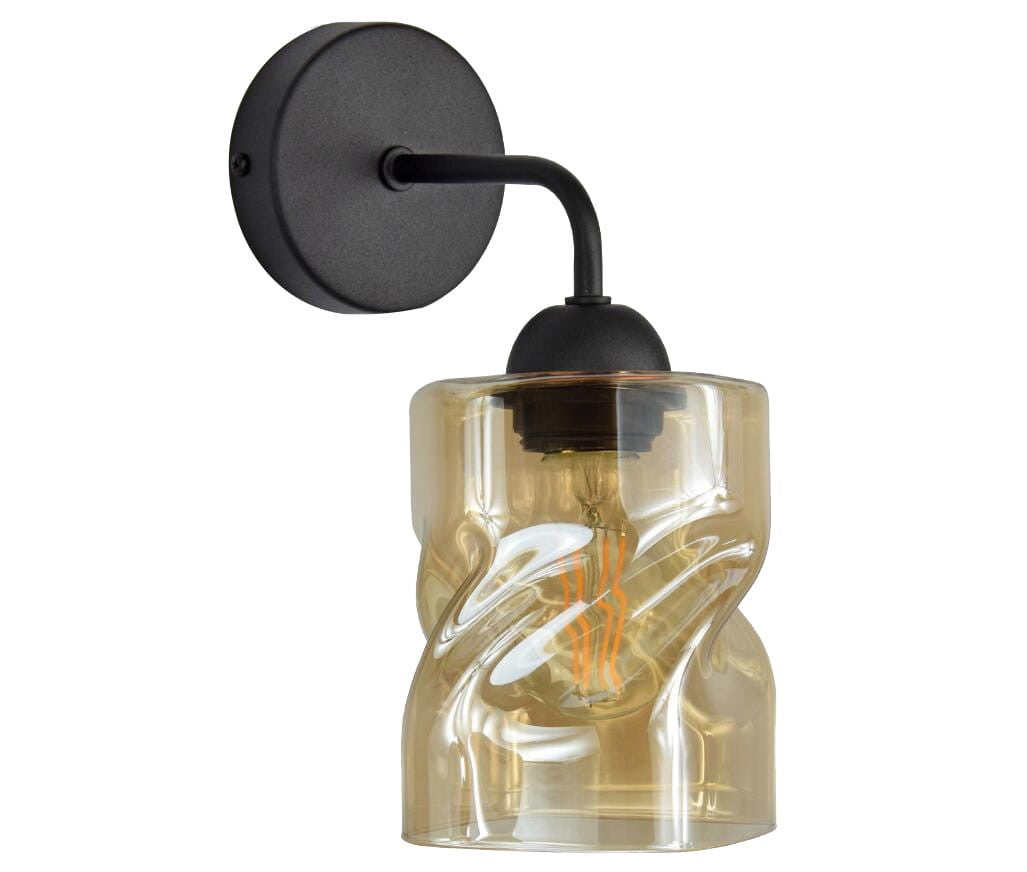 Kinkiet ścienny Felis czarno-bursztynowy 1xE27x60W wym: 27 x 16 x 10 cm szkło IP20 Candellux