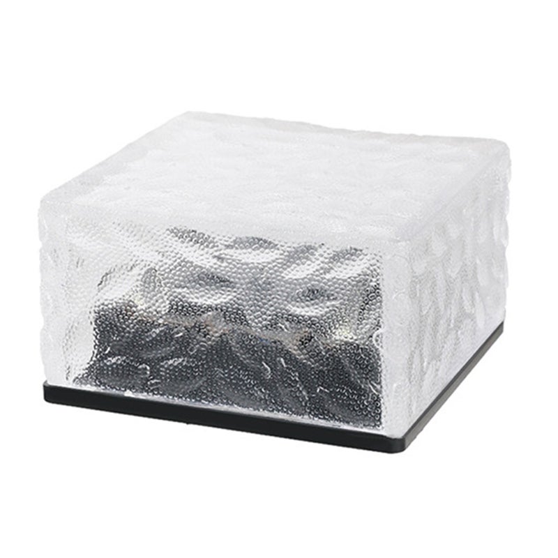 Solarna lampa gruntowa w kształcie cegły lodowej, automatyczne sterowanie światłem, wodoszczelna lampa krajobrazowa zewnętrzna z akumulatorem, biała