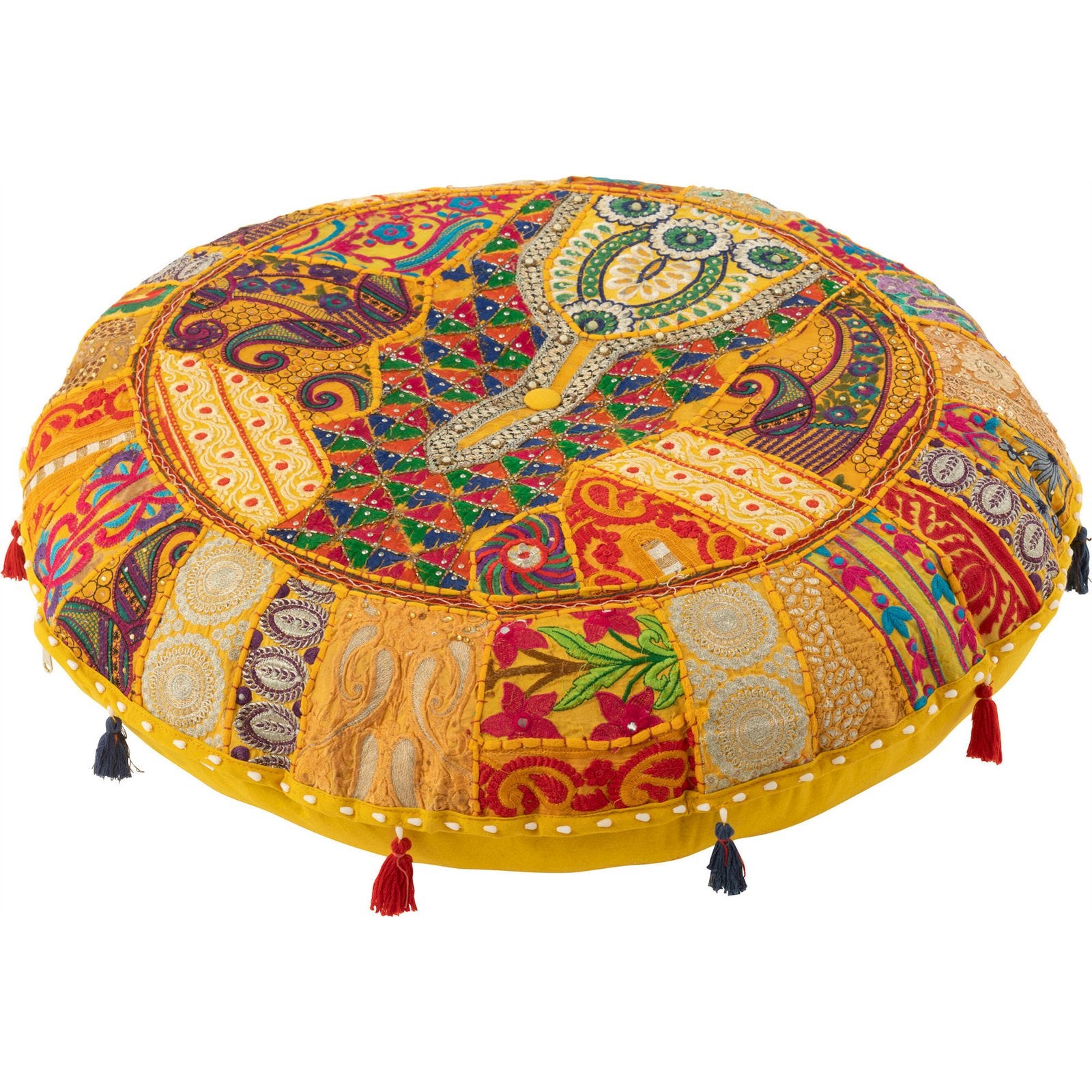 Tabourets pouf en Bambou et tissage coton