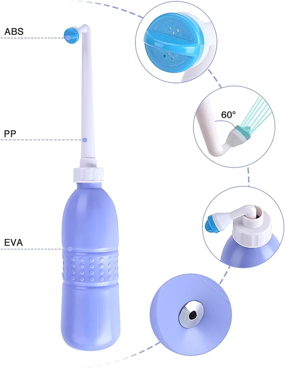 Bidet Pulvérisateur Portable de Voyage avec Bouteille de Bidet à Main pour Laver Les Toilettes, La Salle de Bain, La Maison, Les Voyages - 6