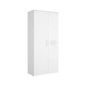 Armadio Multiuso Habitdesign Bianco - 2 Ante Con 4 Ripiani, 59x80x37 Cm, Per Bagno, Lavanderia O Dispensa