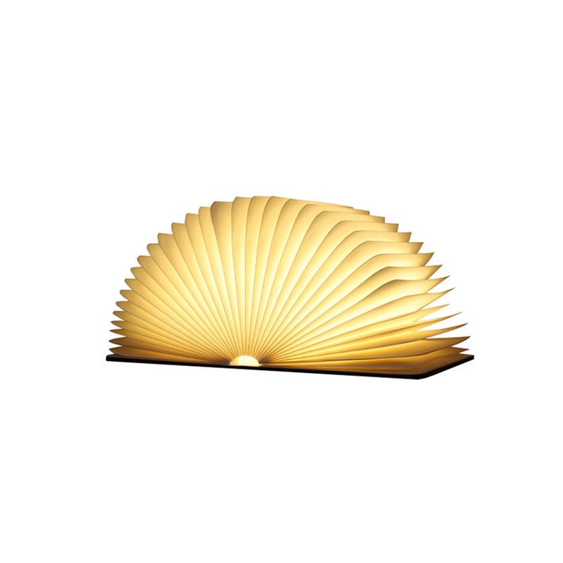 Lampka do czytania LED ładowana przez USB, składana 360°, drewniana, lampka nocna LED, 5 kolorów, idealna do czytania lub dekoracji