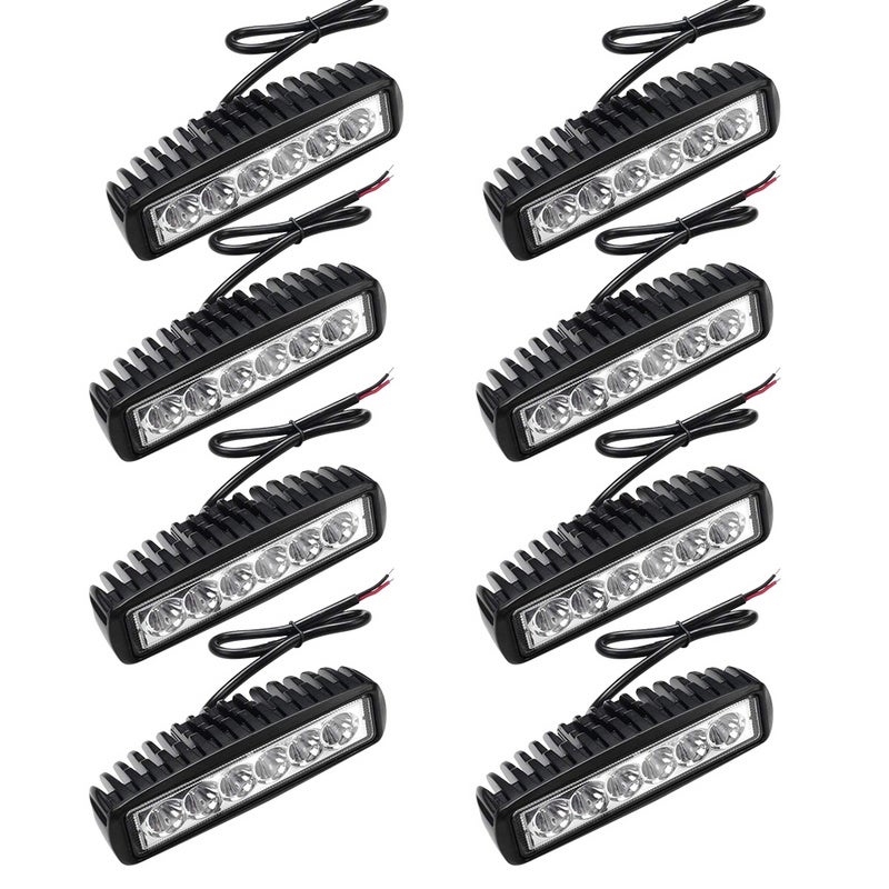 thumbnail image 2 of 2x 72W 24 LED Rectangle Work Lights – 12V/24V, 6000K Cold White, Waterproof, Universal Fit For Tractor Excavator Digger 2 of 4