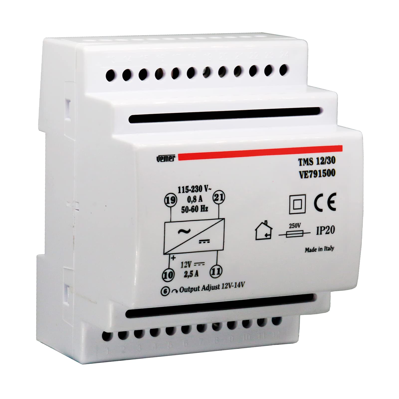 Trasformatore Vemer VN316600 TMC 15/12 - 12V 15VA Per Barra DIN - Bianco - Foto 12