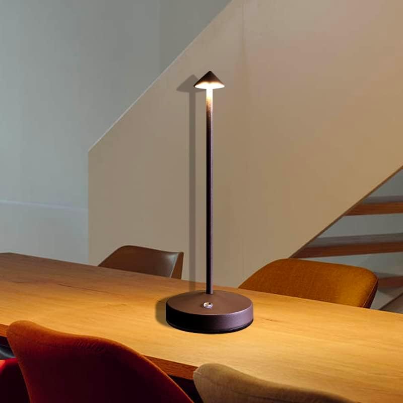 Lampes de table sans fil, barre tactile LED rechargeable, lampe de bureau portable à batterie, veilleuse à intensité variable à 2 niveaux(rouille) - 6