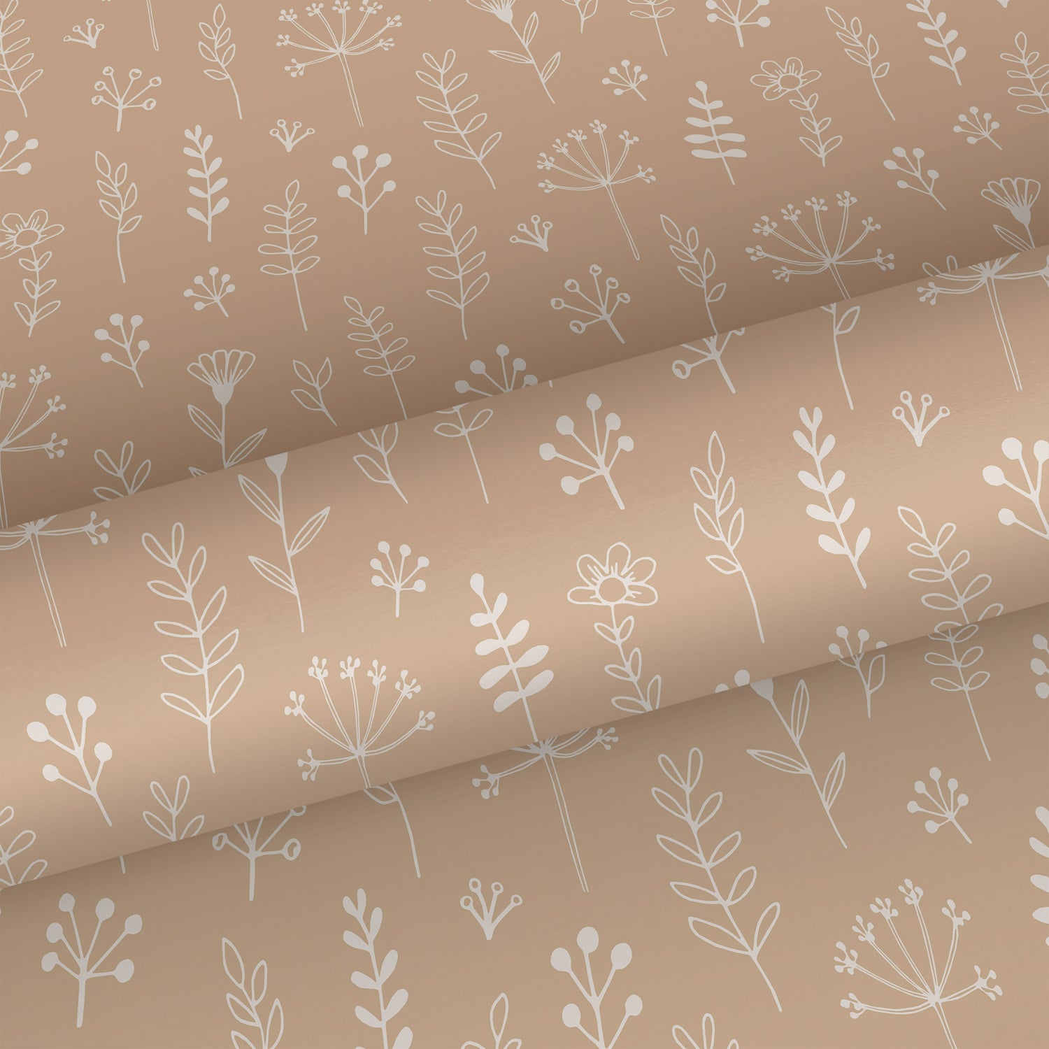 Papier peint fleurs terracotta claire - 53 cm x 10.05 m - ESTAhome - 2