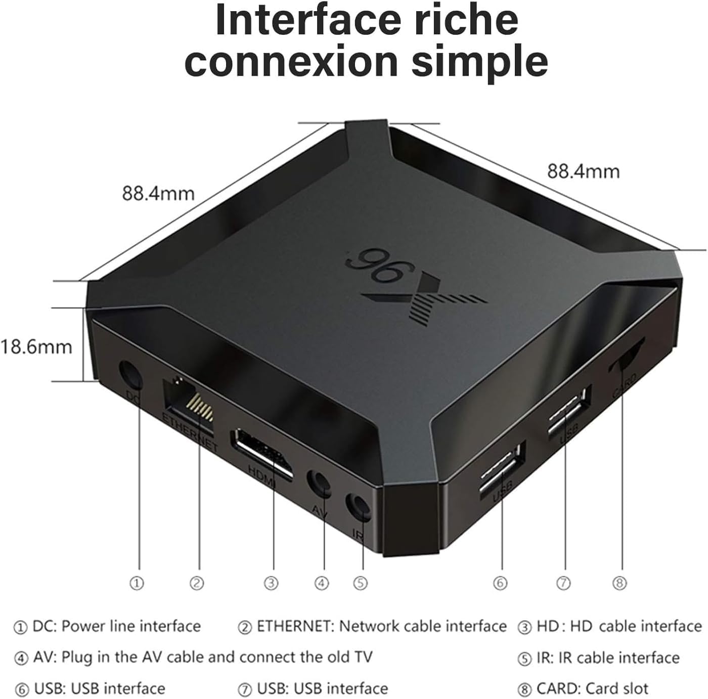 X96Q Android TV Box 2GB/16GB, Allwinner H313 Quad-Core, 4K HD, WiFi, Chromecast Built-in, HDMI 2.5, Lecteur Multimédia - 2