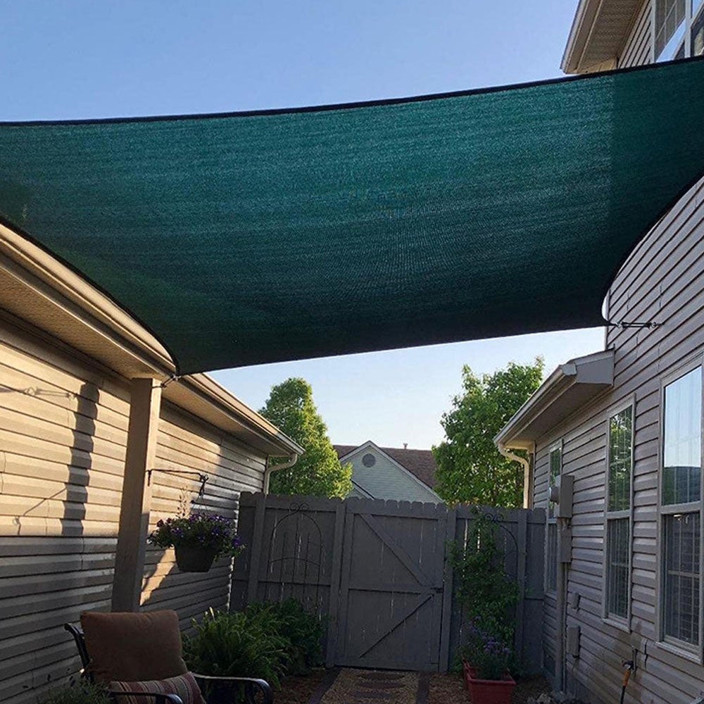 (2x3m) Filet de protection solaire vert foncé, filet pare-soleil, filet d'isolation de balcon, filet pare-soleil extérieur pour terrasses - 3