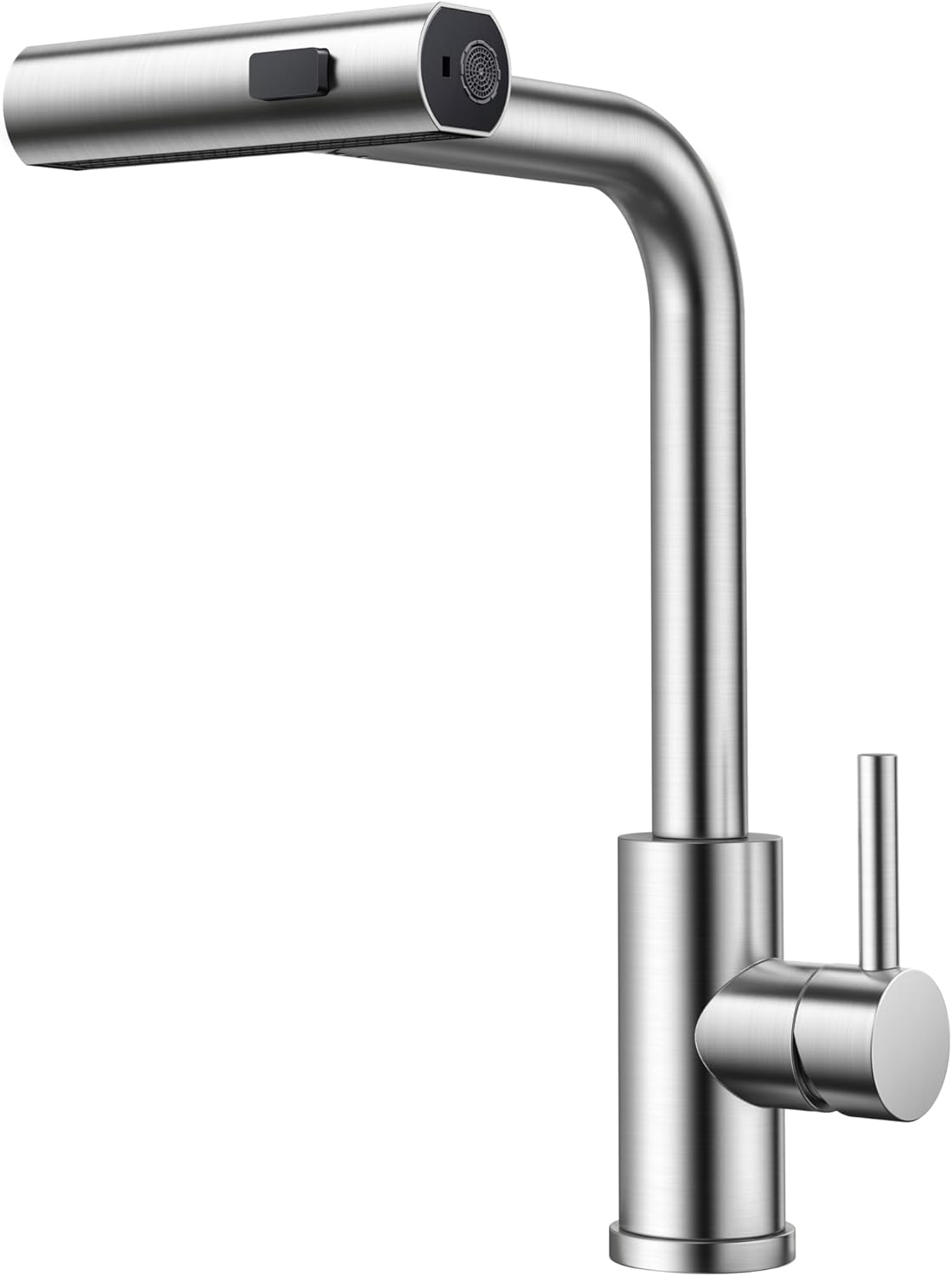 Bateria kuchenna, obrotowa bateria kuchenna, 3 tryby natrysku, stal nierdzewna, kolor czarny