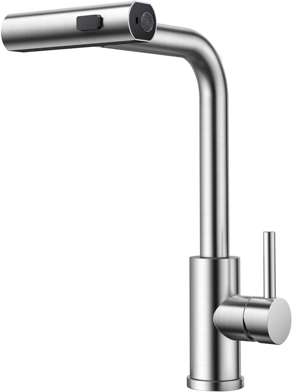 Bateria kuchenna, obrotowa bateria kuchenna, 3 rodzaje strumienia, stal nierdzewna, czarna