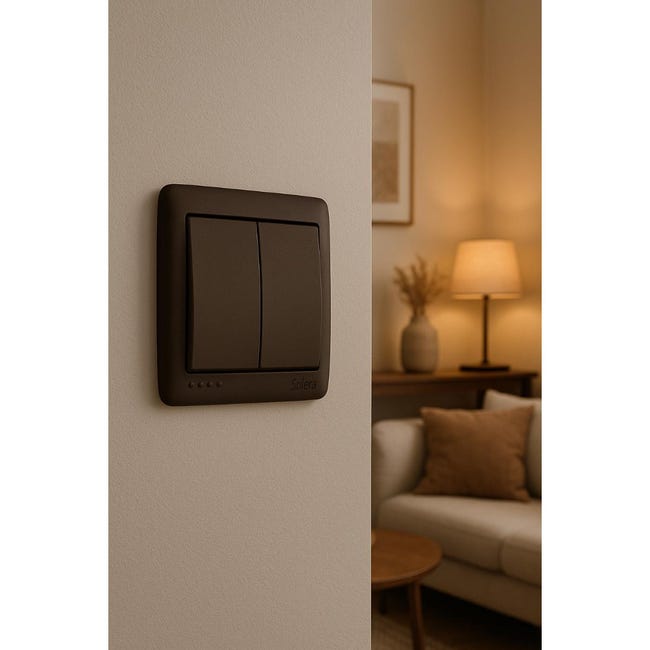 Interruttore A Pulsante Nero Semplice Da Incasso Serie Moderna • Italia - Foto 4