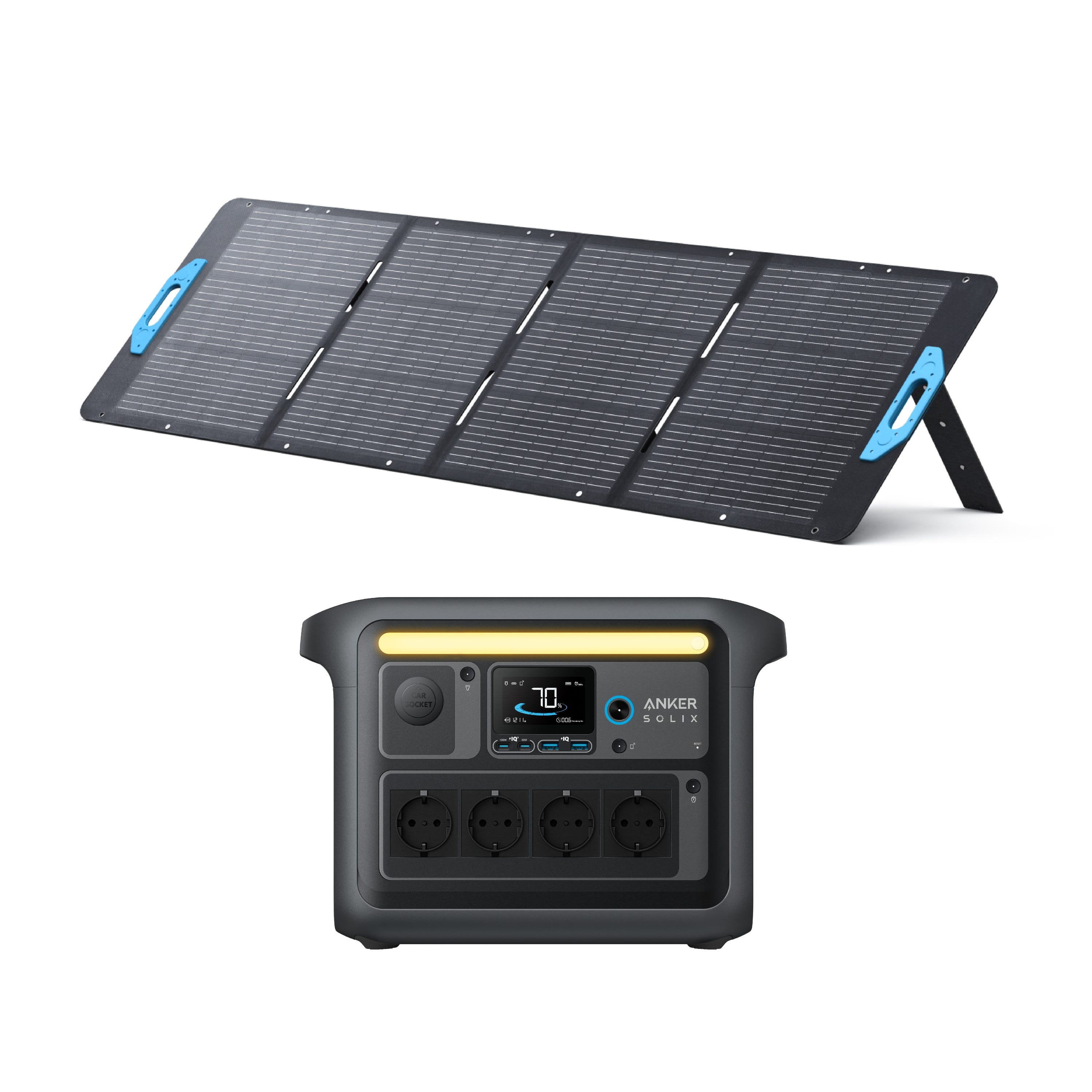 DOKIO Panneau Solaire Pliable 300W 36V Kit Monocristallin avec DOKIO Panneau Solaire Pliable 300W 36V Kit Monocristallin avec