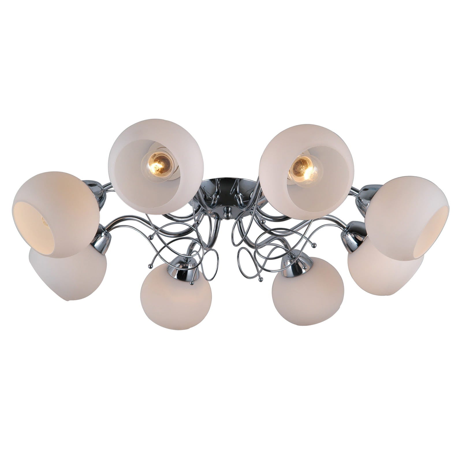 Lampa wisząca Masseri chromowana biała 8xE27x40W wym: 25 x 67 x 67 cm metal Italux - 2