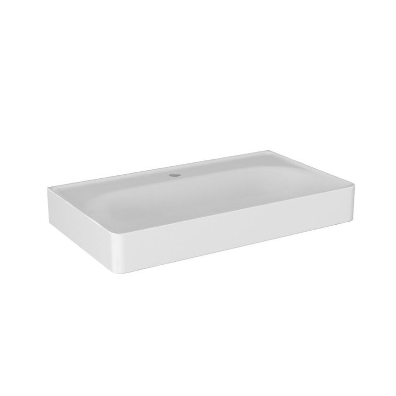 Umywalka wpuszczana MOSS Solid Surface 70 cm biały mat z otw