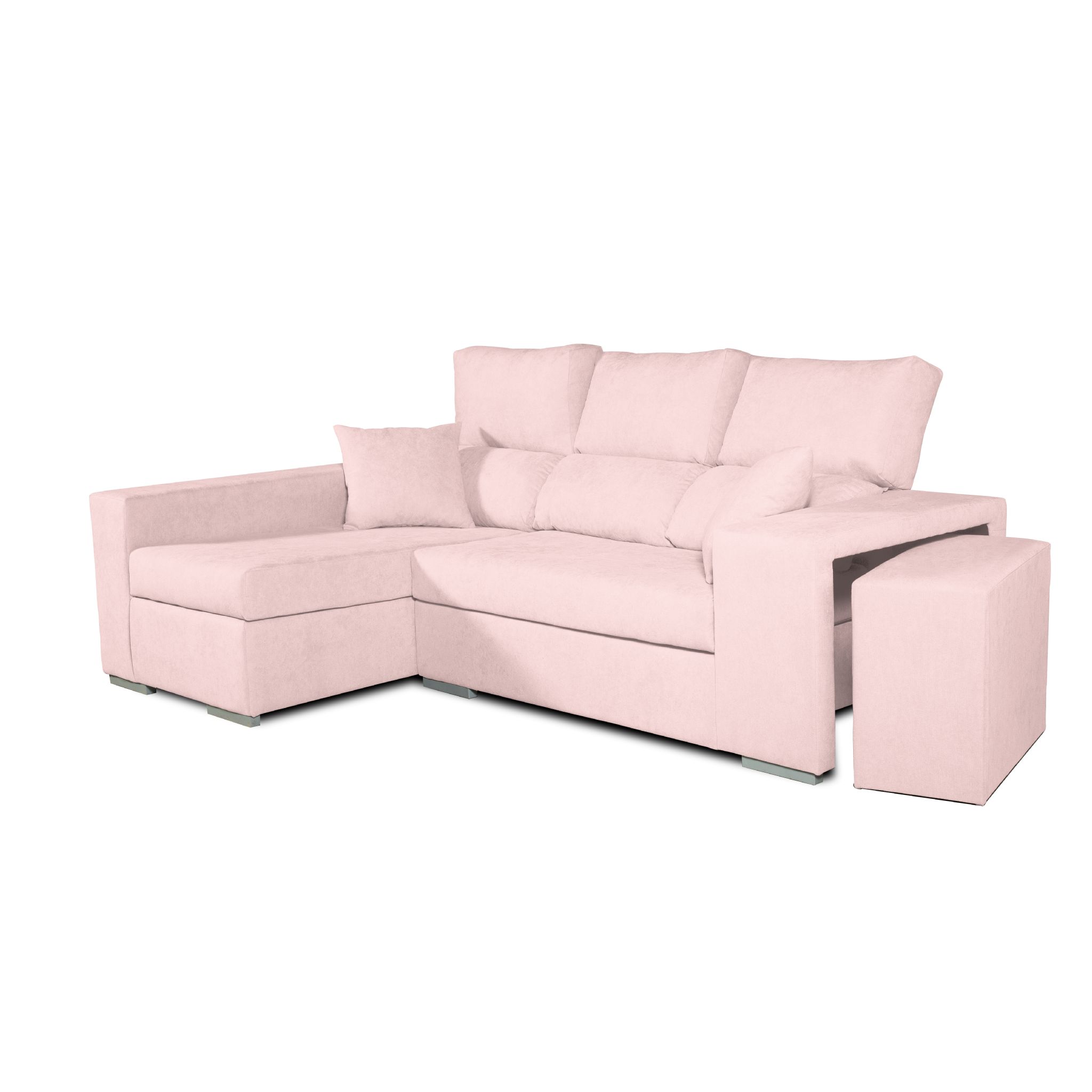 Sofa esquinero chaiselongue frigg izquierda 230x145 cm tejido con sistema acualine salmon tanuk