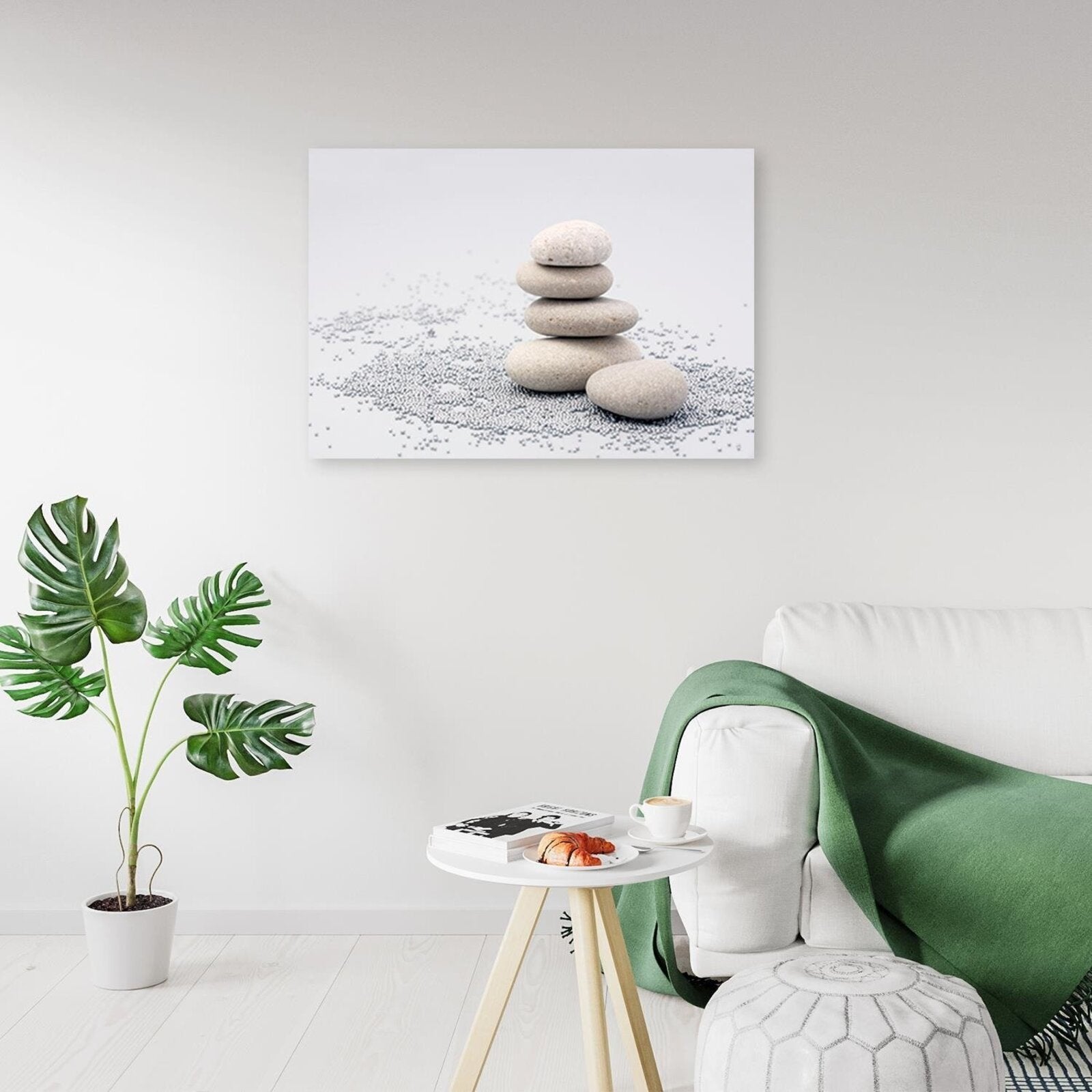 Tableau pierres zen grises - 120 x 80 cm - 3