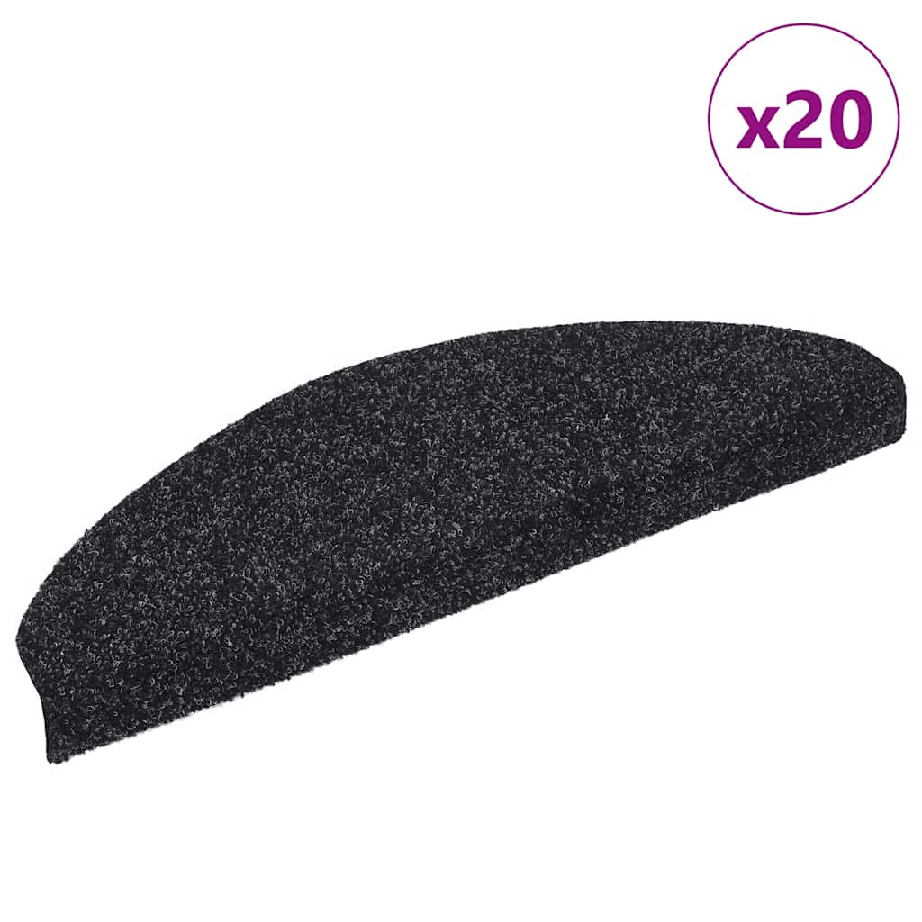 Tapis d'escalier autocollant 20 pcs | Paillasson d'escalier | Tapis de marche noir 65x21x4 cm CFW999467 - 2