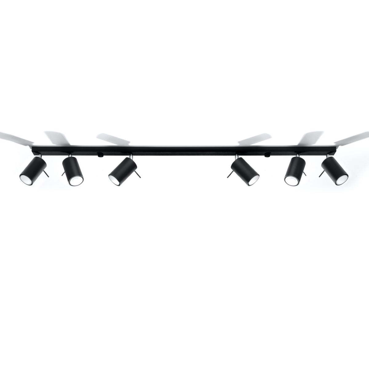 Plafon BRIIX 6L czarny LED 3000K - 118x6x16cm Sollux