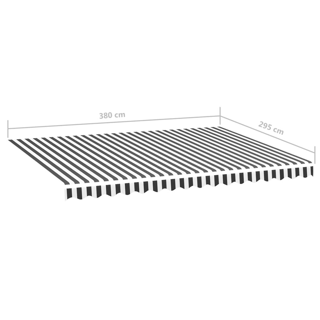 Tessuto di Ricambio per Tenda da Sole Antracite e Bianco 4x3 m CFW97219 - 6