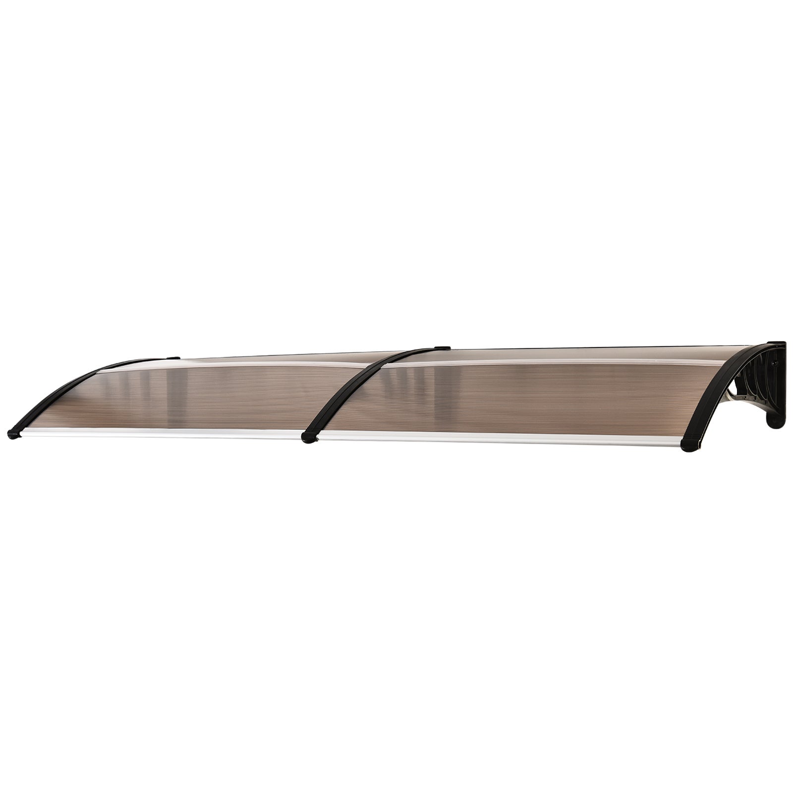 Baldachin birou pentru usa din fata, baldachin din policarbonat, protectie solara, protectie impotriva ploaiei, maro, 75 x 195 x 23 cm, Aluminiu
