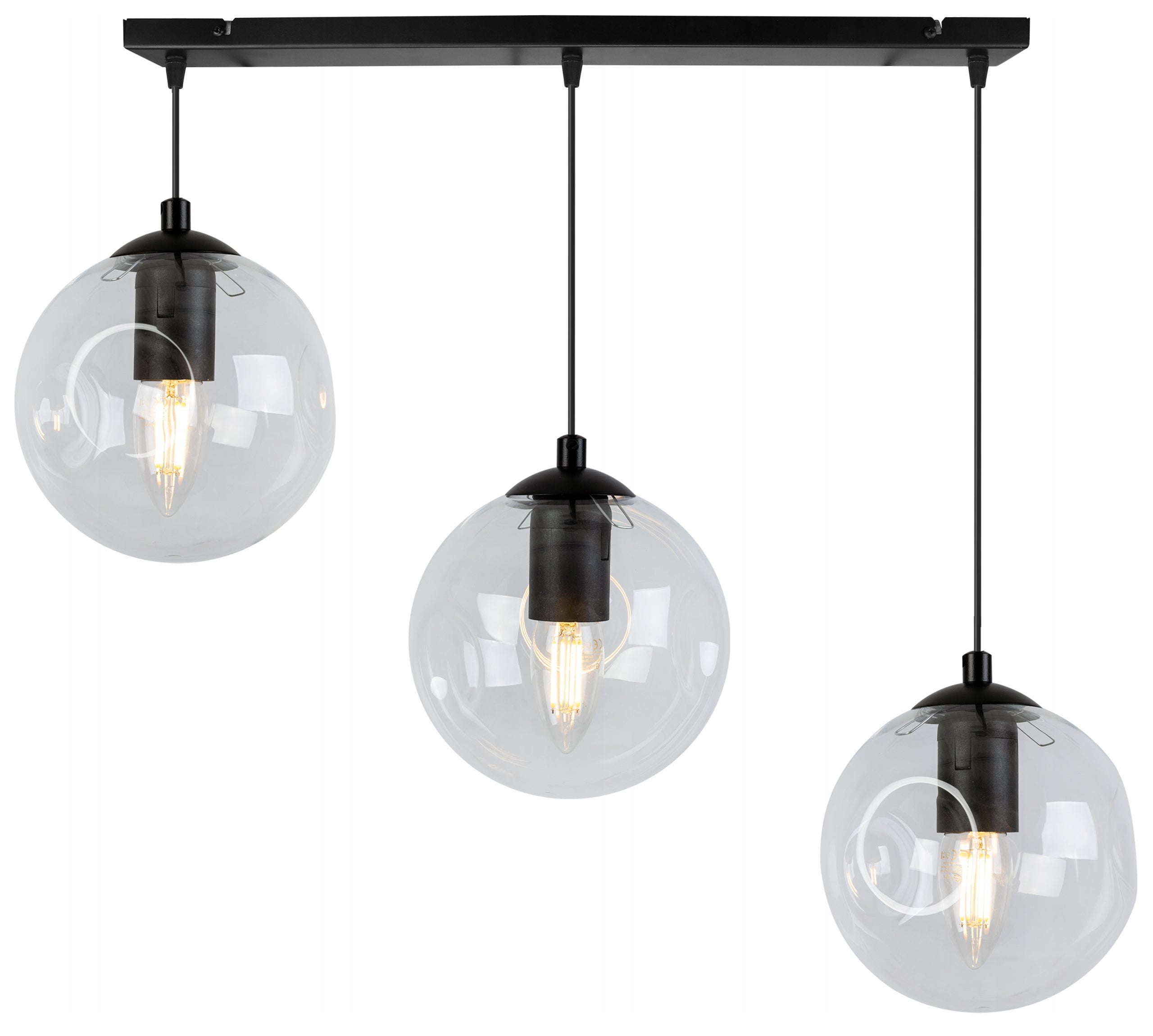 Lampa sufitowa wisząca Monako modern 3xE27 abażur kula transparentna Light Home LH