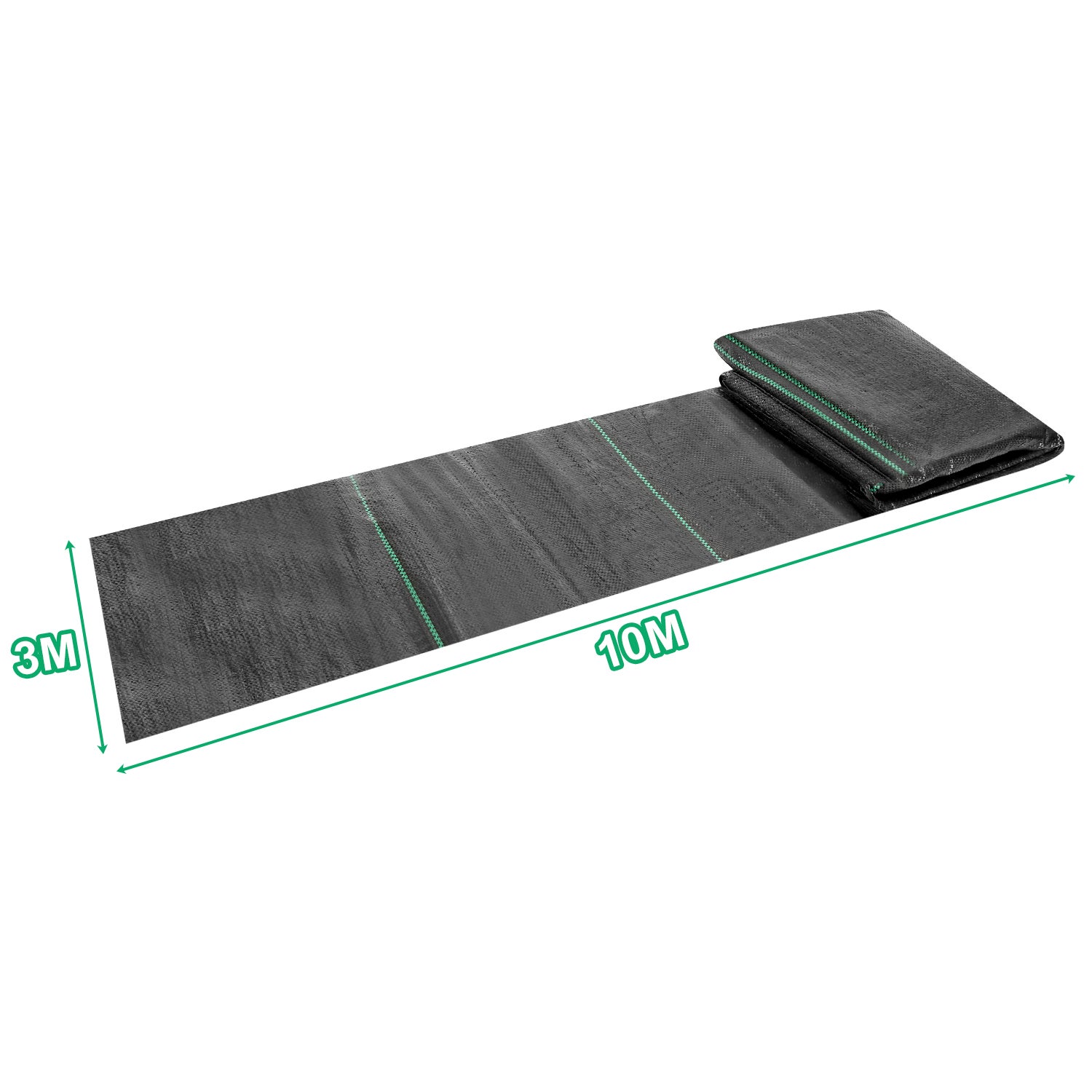 Toile de paillis 10 x 3 m, 100 g/m² - Géotextile résistant aux UV pour la lutte contre les mauvaises herbes - 2
