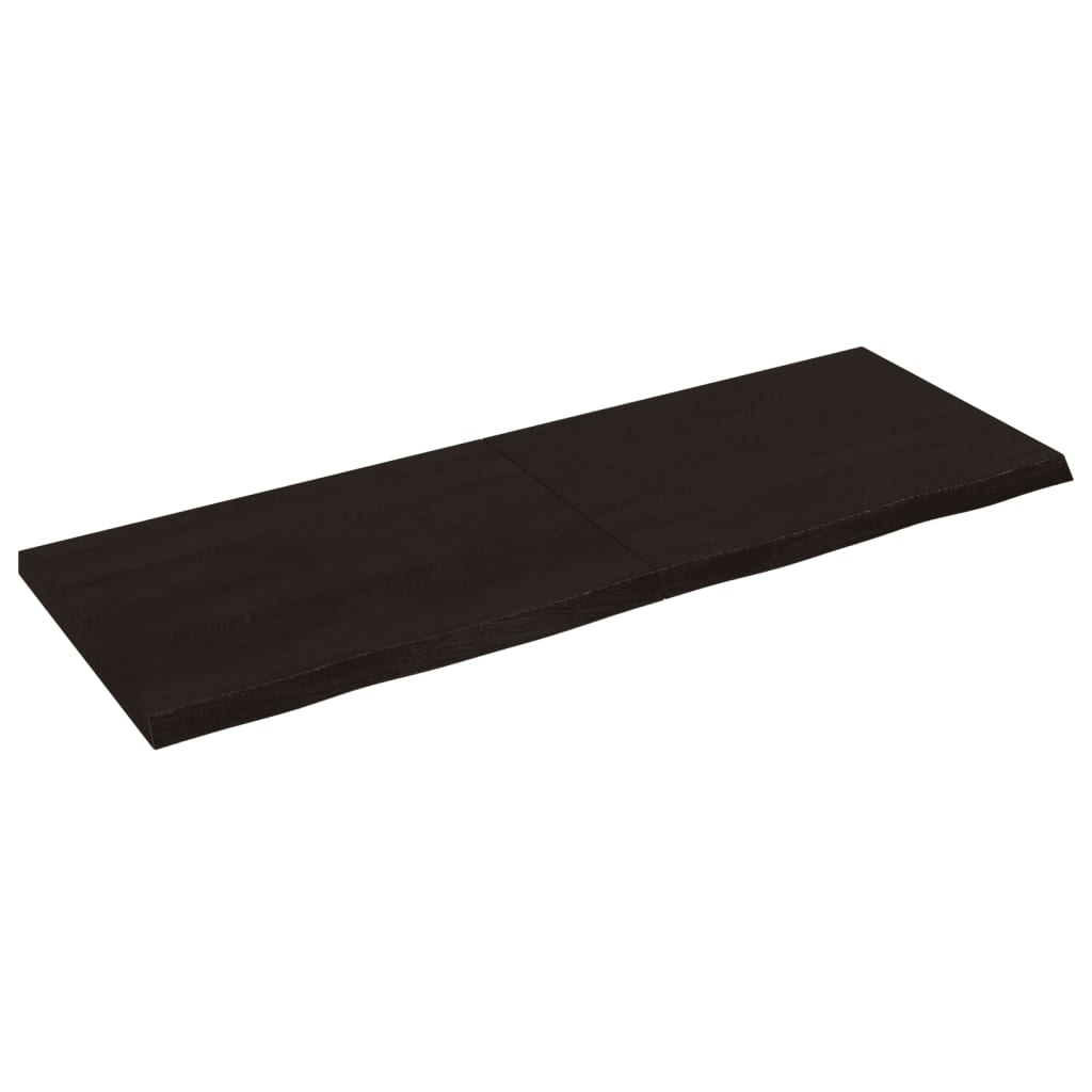 Tablero mesa | superficie de mesa | tablero de escritorio madera roble tratada marrón oscuro 140x50x(2-4) cm cfw29771