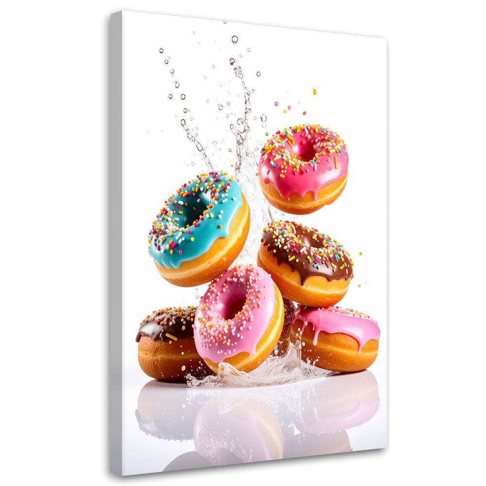 Obraz do kuchni jadalni, Donuty Pączki słodycze 60x90