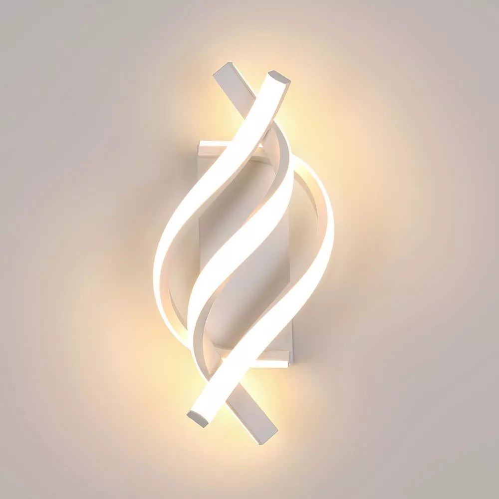 Nowoczesny kinkiet LED w kształcie spirali, 3000K, oświetlenie wewnętrzne, lampka nocna do domu