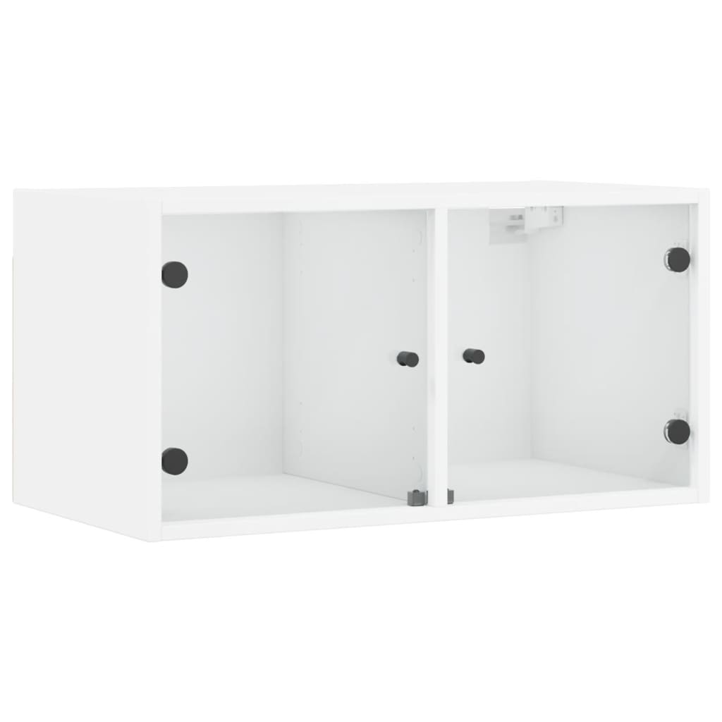 Mueble de almacenaje | mueble de pared con puertas de vidrio blanco 68,5x37x35 cm cfw983453