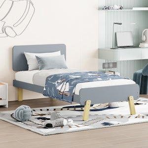 Lit Enfant 90x190 Cm Avec 2 Tiroirs – En Bois Massif, Sommier à Lattes, Couleur Gris – Pratique Et Sûr