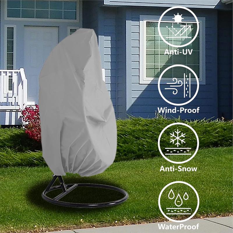 Housse fauteuil suspendu Oxford 210D imperméable, coupe-vent, 190x115 cm, gris - 2