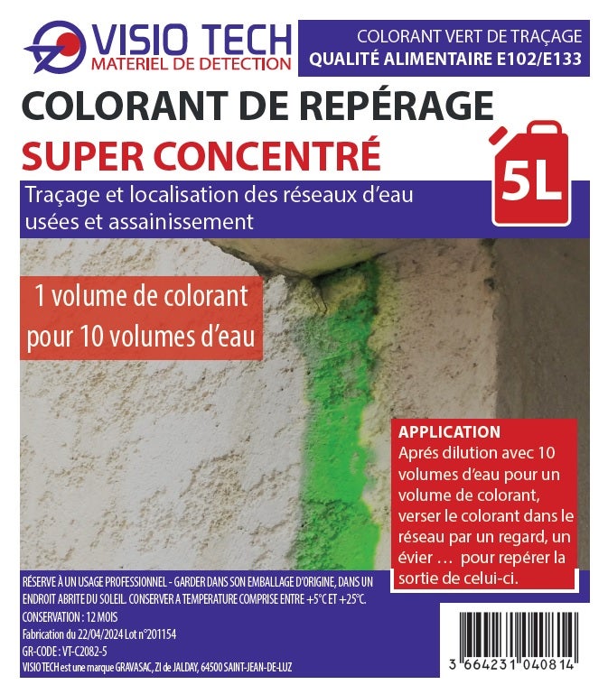 VISIO TECH - Colorant de repérage VERT 5 L, super concentré - 4