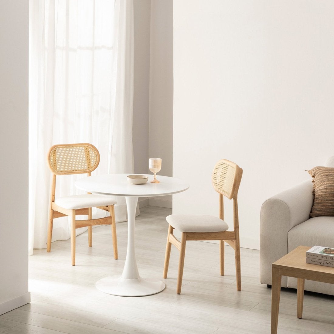 Table à manger ronde Ø80 blanche Cory - 4