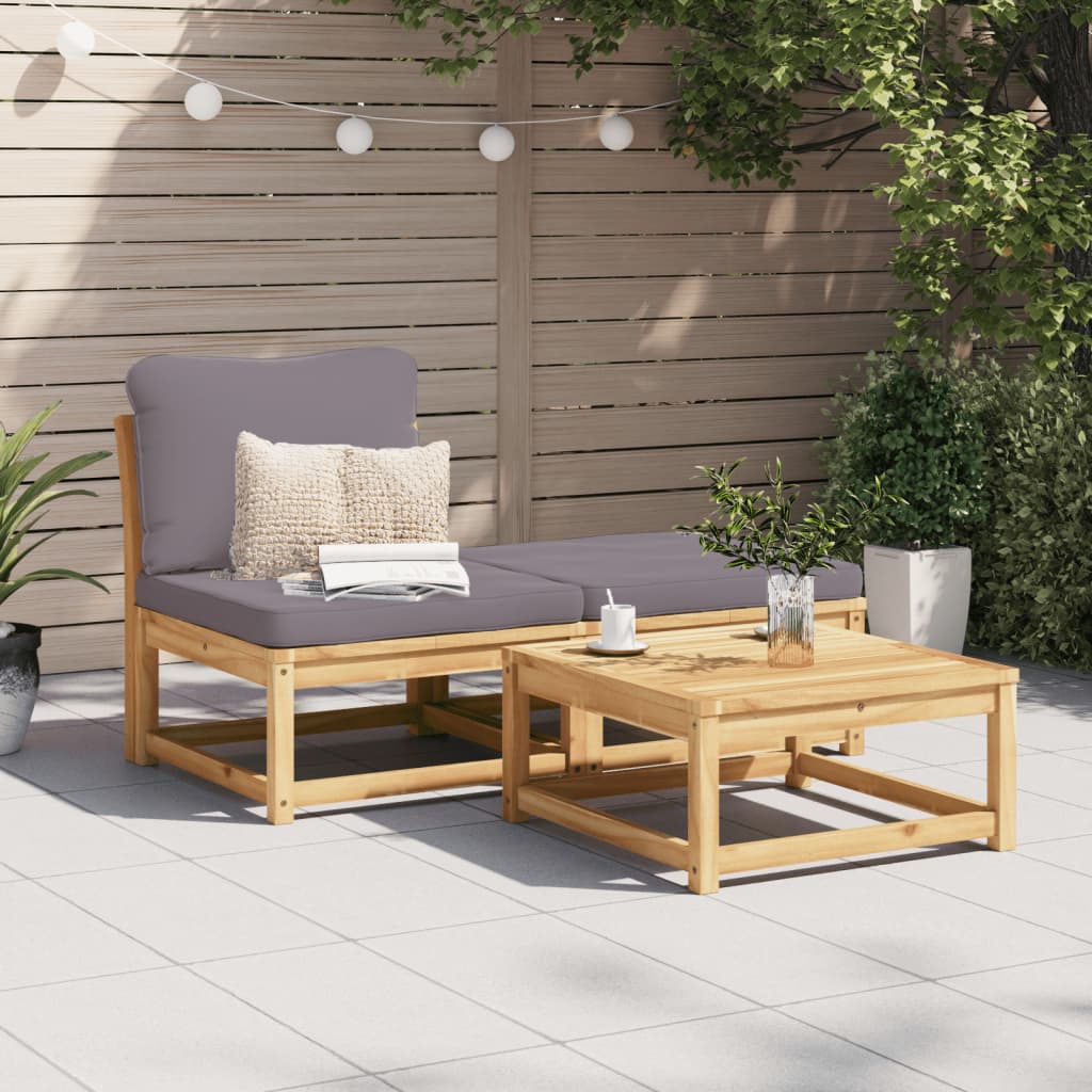 Set 3 Meubles Jardin SONGMICS - 2 Chaises Acapulco + Table Verre Noir - Terrasse, Balcon