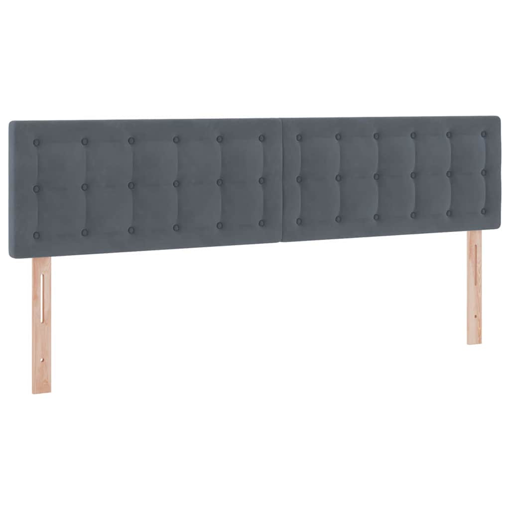 Lit de rangement gris foncé, 160 x 200 cm, en velours - 9