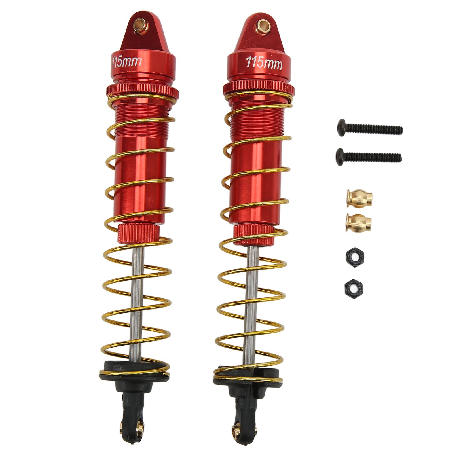 Ammortizzatore RC Ammortizzatore RC regolabile a pressione dell'olio con molle per Axial SCX10 90046 AXI03007 1/10 RC Crawler Car 115mm (Rosso) - 7