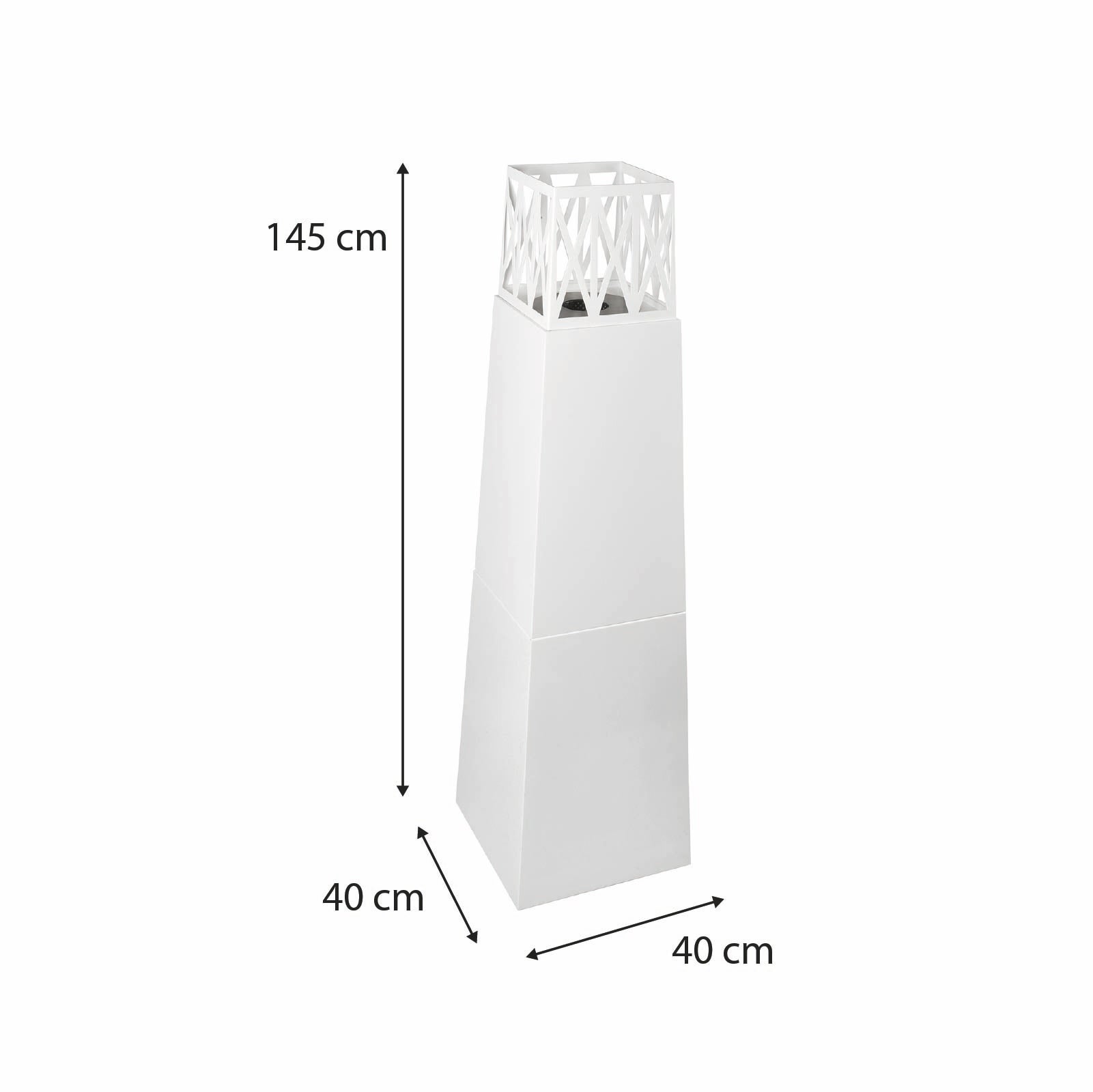 Biochaminé de Chão Kekai Mauna Loa 40x40x145 cm com Queimador de Aço Inoxidável e Acessório Apagador Ce chamas, cor Branca - 4