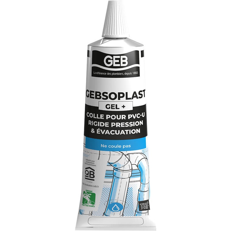 Colle PVC GEBSOPLAST GEL+ étui tube 125ml - 3