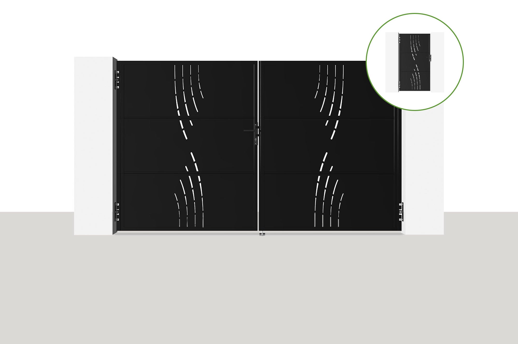 Portillon Jardin Acier Noir NALI 100x140 Cm - Plein, Occultant, Robuste Pour Clôture Et Entrée Maison