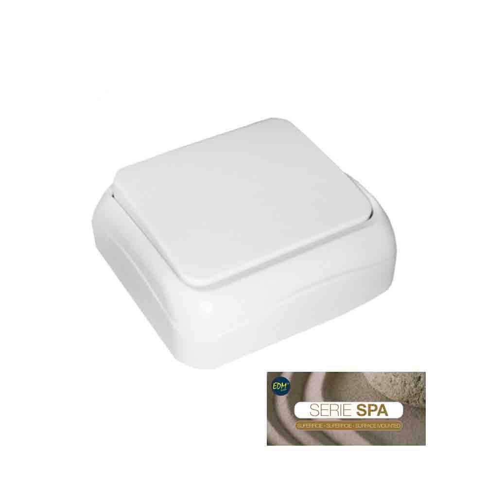Interruttore unipolare da superficie, IP44, bianco cedro