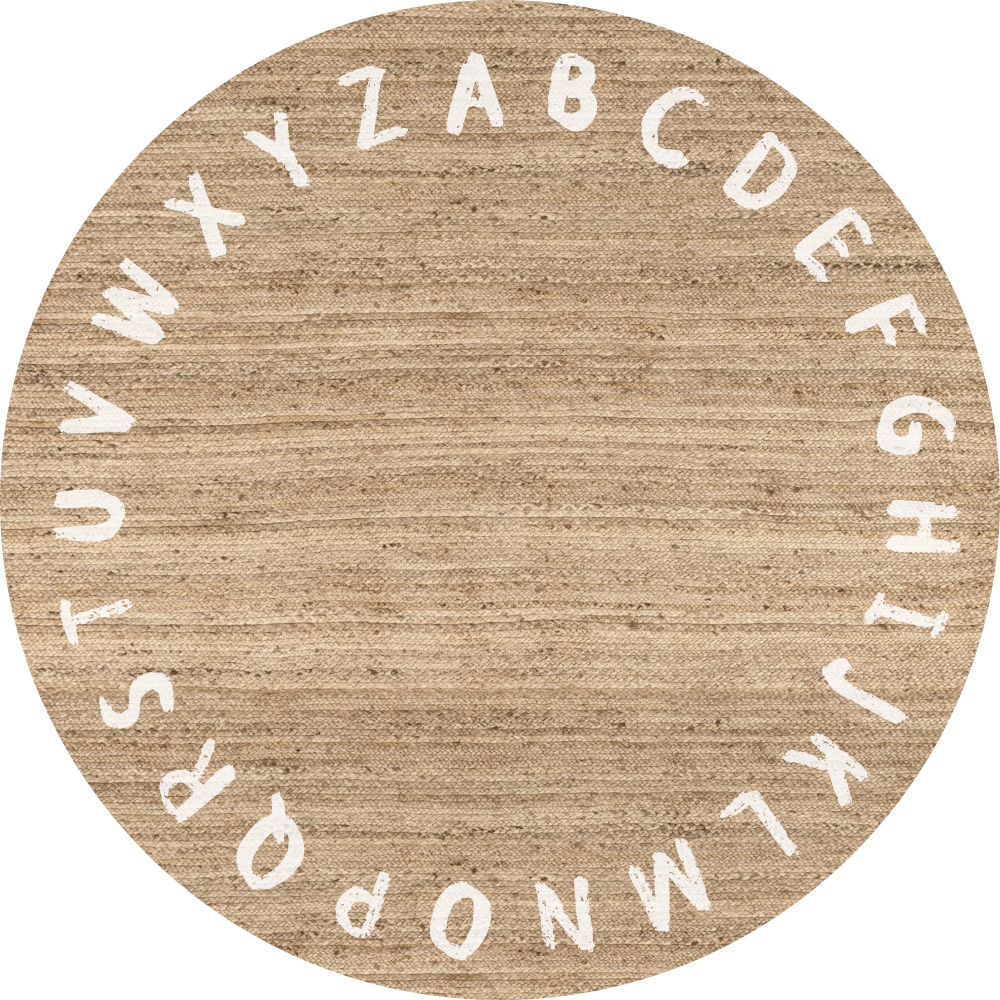 ABC Dywan winylowy biała [średnica] 100 cm - Antypoślizgowy PVC, winyl do pokoju dziecięcego, trudnopalny i zmywalny