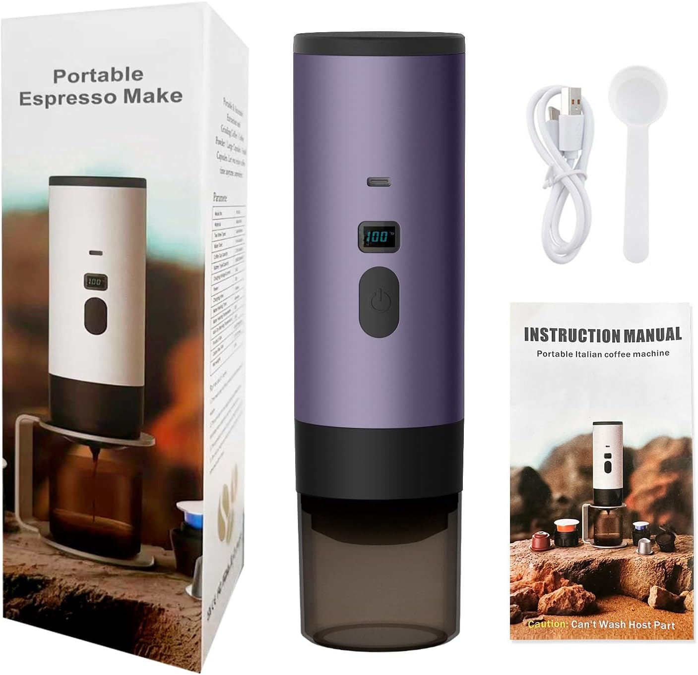 Machine à Expresso Portable YOPOTIKA - Cafetière Électrique USB 12V Rechargeable Pour Voiture, Compatible NES/DG Et Café Moulu