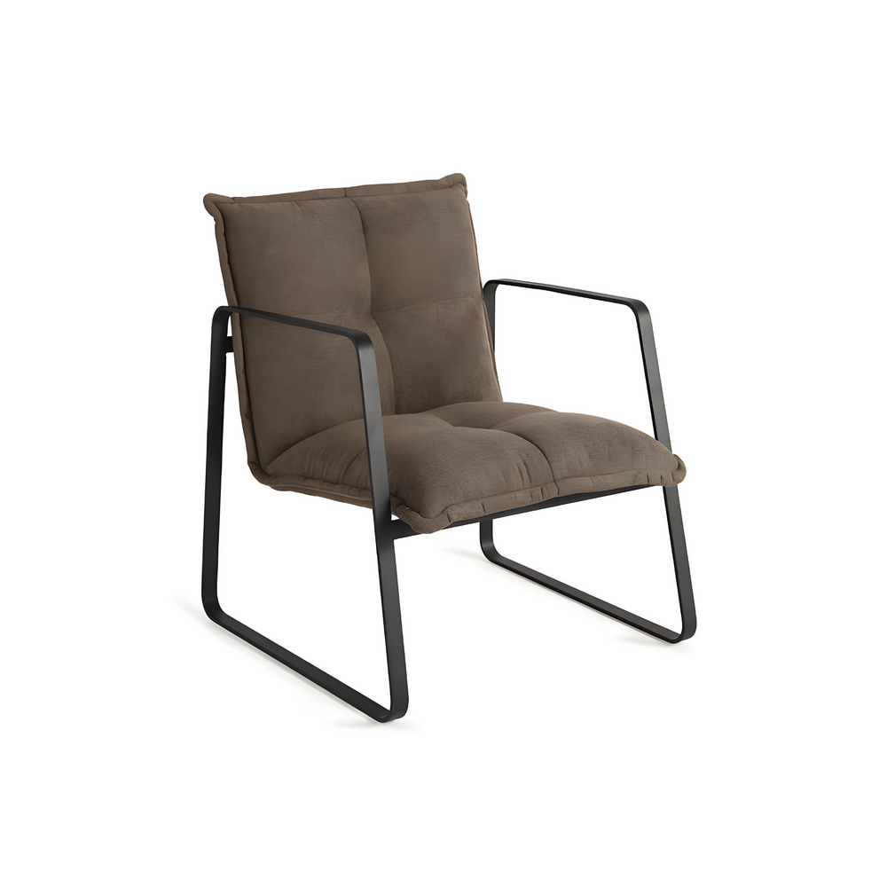 Fauteuil Design Bas En Tissu Chiné - Assise 100% Mousse, Style Togo, Confortable, Pour Salon, Chambre, Bureau (chocolat)
