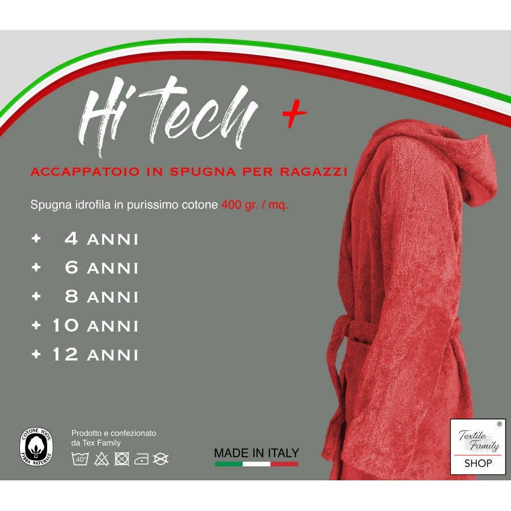 ACCAPPATOIO HI TECH © BIMBO bambino RAGAZZO IN SPUGNA di puro cotone MADE IN ITALY VERDE NEW 12 ANNI - 2